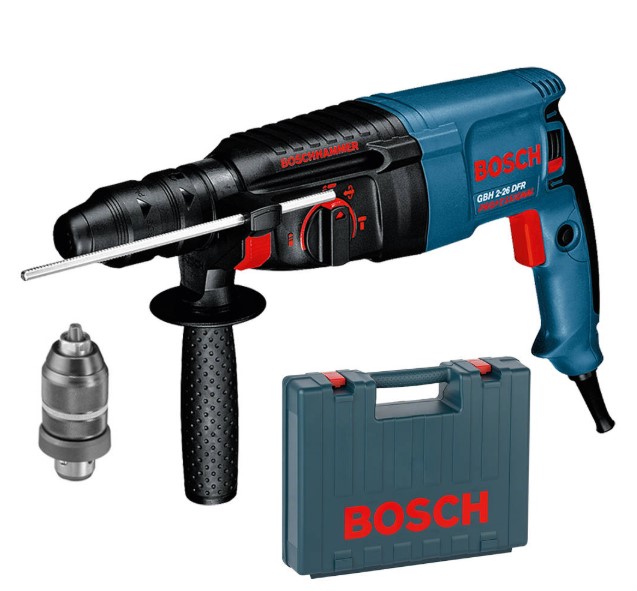 Bosch GBH 2-26 DFR Professional SDS Plus Rotary Hammer – Versatile Drill with Quick Change Chuck for Concrete, Steel, and Wood Applications